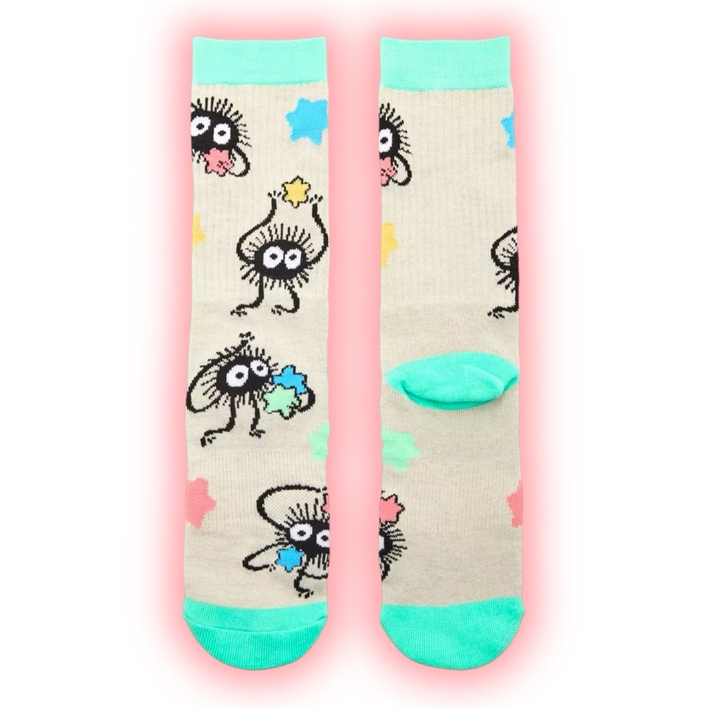 Studio Ghibli Spirited Away Soot Sprites Allover Print Crew Socks